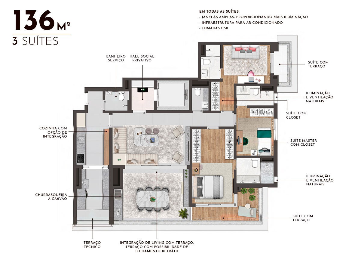 Apartamento, 3 quartos, 118 m² - Foto 48