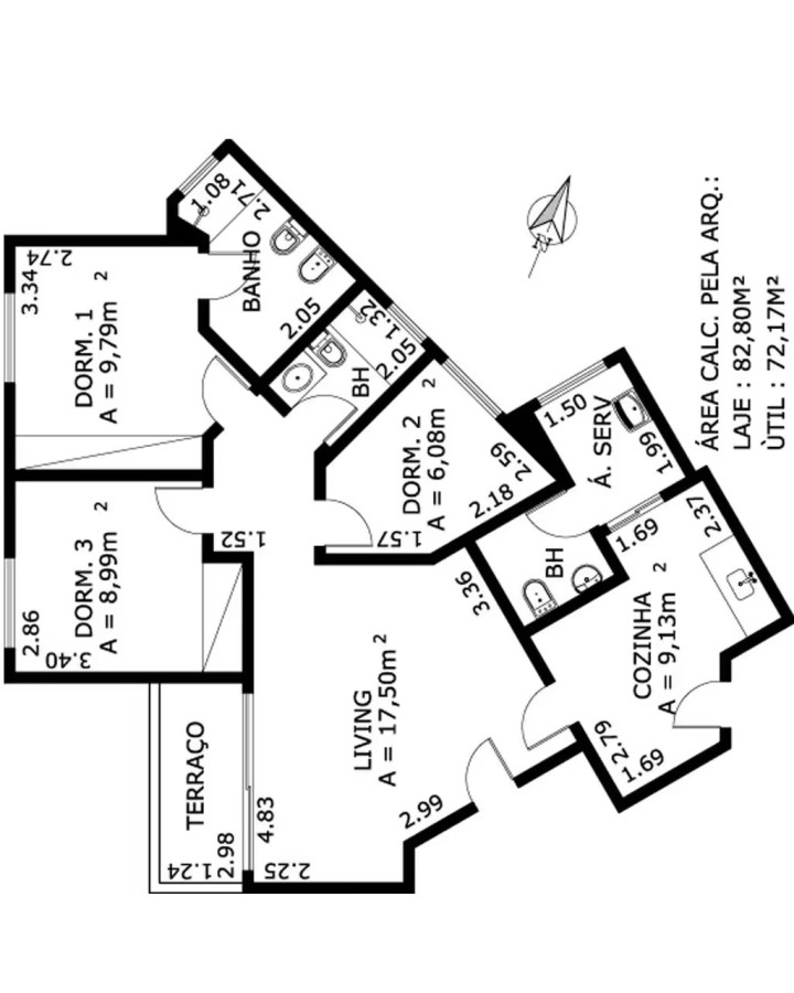 Apartamento, 3 quartos, 72 m² - Foto 2